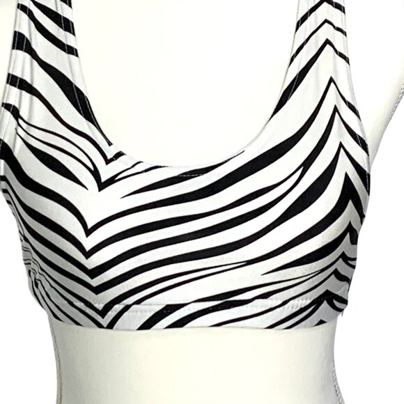 J.B. Bloomers Adult S Zebra Print Sports Bra Cheer Dance Yoga Workout - Picture 2 of 8
